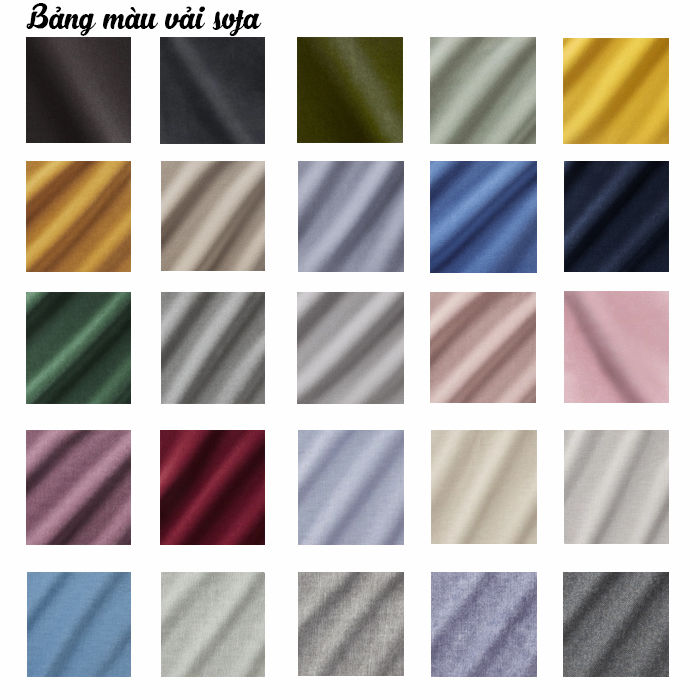 Bảng những mã màu vải hot nhất được ví là best choice của hầu hết các các khách khi chọn vải Sofa băng tại Nhà Gỗ